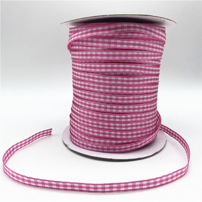 5υάρδες/Παρτίδα 6mm καρό κορδέλα Χειροποίητη κορδέλα για Χριστουγεννιάτικη διακόσμηση γάμου με φιόγκο DIY Συσκευασία δώρου