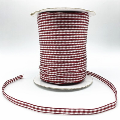 5υάρδες/Παρτίδα 6mm καρό κορδέλα Χειροποίητη κορδέλα για Χριστουγεννιάτικη διακόσμηση γάμου με φιόγκο DIY Συσκευασία δώρου