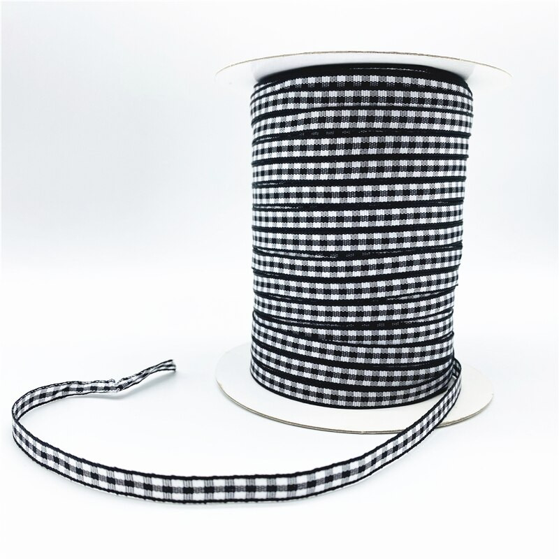5υάρδες/Παρτίδα 6mm καρό κορδέλα Χειροποίητη κορδέλα για Χριστουγεννιάτικη διακόσμηση γάμου με φιόγκο DIY Συσκευασία δώρου