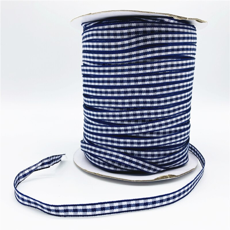 5υάρδες/Παρτίδα 6mm καρό κορδέλα Χειροποίητη κορδέλα για Χριστουγεννιάτικη διακόσμηση γάμου με φιόγκο DIY Συσκευασία δώρου