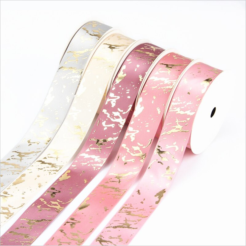 Αναλώσιμα σατέν κορδέλες 5 γιάρδων πλάτους 25 χιλιοστών τυπωμένες για γαμήλια χριστουγεννιάτικη γιορτή DIY κορδέλες περιτυλίγματος φιόγκων