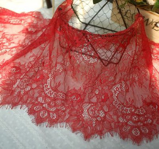 Πλάτος 35 εκ. μήκος 3 μέτρα Εξαιρετική δαντέλα βλεφαρίδων DIY αξεσουάρ ρούχων με κούφιο πέπλο ύφασμα νυφικού