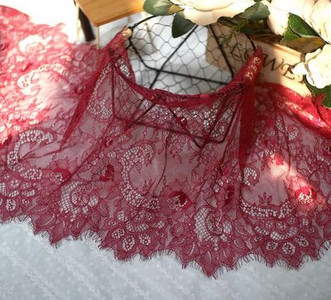 Πλάτος 35 εκ. μήκος 3 μέτρα Εξαιρετική δαντέλα βλεφαρίδων DIY αξεσουάρ ρούχων με κούφιο πέπλο ύφασμα νυφικού