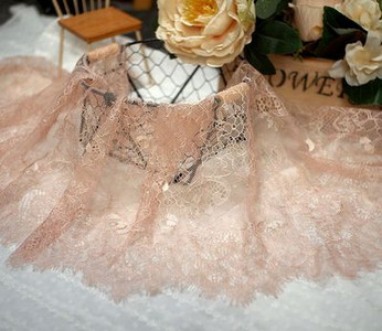 Πλάτος 35 εκ. μήκος 3 μέτρα Εξαιρετική δαντέλα βλεφαρίδων DIY αξεσουάρ ρούχων με κούφιο πέπλο ύφασμα νυφικού