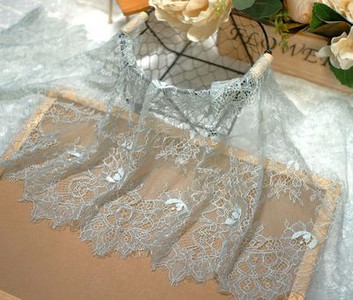 Πλάτος 35 εκ. μήκος 3 μέτρα Εξαιρετική δαντέλα βλεφαρίδων DIY αξεσουάρ ρούχων με κούφιο πέπλο ύφασμα νυφικού