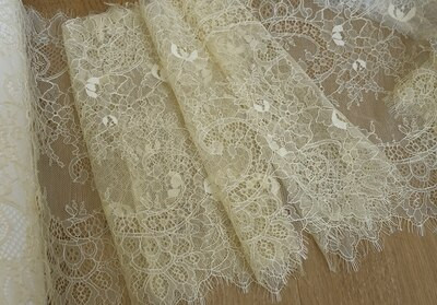 Πλάτος 35 εκ. μήκος 3 μέτρα Εξαιρετική δαντέλα βλεφαρίδων DIY αξεσουάρ ρούχων με κούφιο πέπλο ύφασμα νυφικού