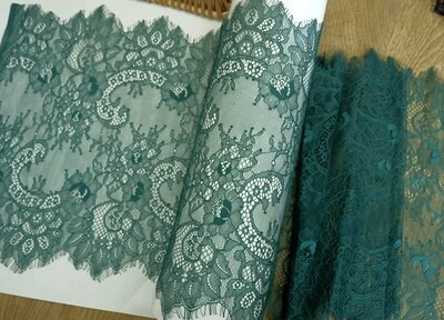 Πλάτος 35 εκ. μήκος 3 μέτρα Εξαιρετική δαντέλα βλεφαρίδων DIY αξεσουάρ ρούχων με κούφιο πέπλο ύφασμα νυφικού