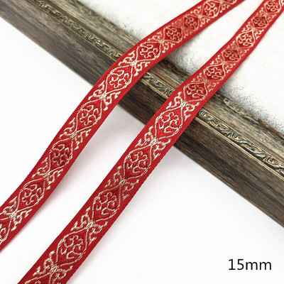 2 μέτρα Κόκκινο Χρώμα Vintage Ethnic Κεντητική Κορδέλα Δαντέλα Διακοσμητικά DIY Αξεσουάρ τσάντα ρούχων Κεντημένο ύφασμα