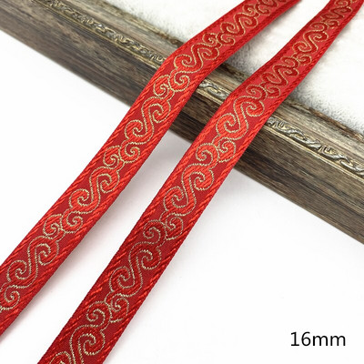 2 μέτρα Κόκκινο Χρώμα Vintage Ethnic Κεντητική Κορδέλα Δαντέλα Διακοσμητικά DIY Αξεσουάρ τσάντα ρούχων Κεντημένο ύφασμα