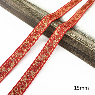 2 μέτρα Κόκκινο Χρώμα Vintage Ethnic Κεντητική Κορδέλα Δαντέλα Διακοσμητικά DIY Αξεσουάρ τσάντα ρούχων Κεντημένο ύφασμα