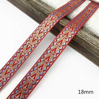 2 μέτρα Κόκκινο Χρώμα Vintage Ethnic Κεντητική Κορδέλα Δαντέλα Διακοσμητικά DIY Αξεσουάρ τσάντα ρούχων Κεντημένο ύφασμα