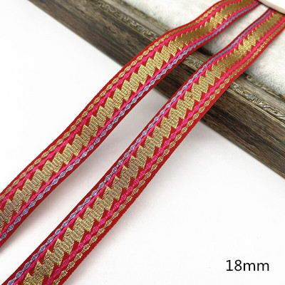 2 μέτρα Κόκκινο Χρώμα Vintage Ethnic Κεντητική Κορδέλα Δαντέλα Διακοσμητικά DIY Αξεσουάρ τσάντα ρούχων Κεντημένο ύφασμα