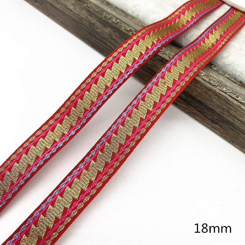 2 μέτρα Κόκκινο Χρώμα Vintage Ethnic Κεντητική Κορδέλα Δαντέλα Διακοσμητικά DIY Αξεσουάρ τσάντα ρούχων Κεντημένο ύφασμα