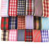 18112404, 1" 25 MM 5 Yards rešetkasta rešetkasta tiskana Grosgrain vrpce Poklon pakiranje DIY ručno rađeni materijali