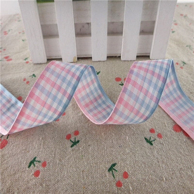 18112404, 1" 25 MM 5 Yards rešetkasta rešetkasta tiskana Grosgrain vrpce Poklon pakiranje DIY ručno rađeni materijali