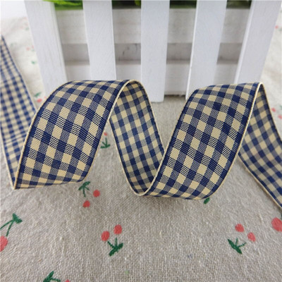 18112404, 1" 25 MM 5 Yards rešetkasta rešetkasta tiskana Grosgrain vrpce Poklon pakiranje DIY ručno rađeni materijali