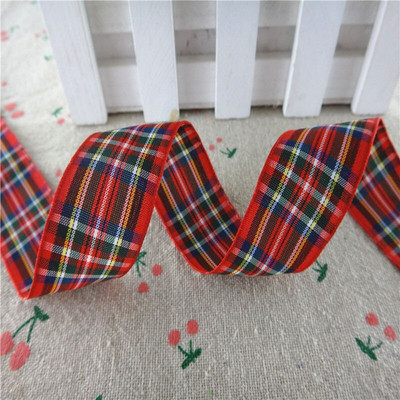 18112404, 1" 25 MM 5 Yards rešetkasta rešetkasta tiskana Grosgrain vrpce Poklon pakiranje DIY ručno rađeni materijali