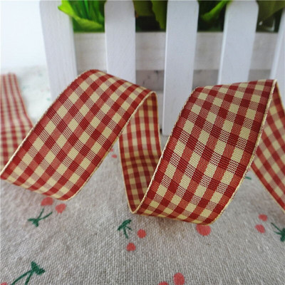 18112404, 1" 25 MM 5 Yards rešetkasta rešetkasta tiskana Grosgrain vrpce Poklon pakiranje DIY ručno rađeni materijali