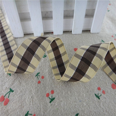 18112404, 1" 25 MM 5 Yards rešetkasta rešetkasta tiskana Grosgrain vrpce Poklon pakiranje DIY ručno rađeni materijali