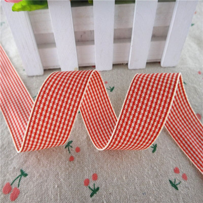 18112404, 1" 25 MM 5 Yards rešetkasta rešetkasta tiskana Grosgrain vrpce Poklon pakiranje DIY ručno rađeni materijali