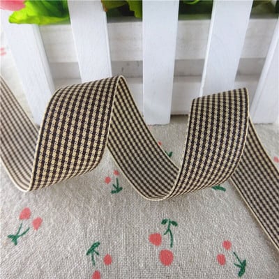 18112404, 1" 25 MM 5 Yards rešetkasta rešetkasta tiskana Grosgrain vrpce Poklon pakiranje DIY ručno rađeni materijali