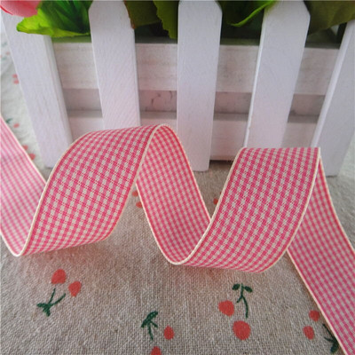 18112404, 1" 25 MM 5 Yards rešetkasta rešetkasta tiskana Grosgrain vrpce Poklon pakiranje DIY ručno rađeni materijali