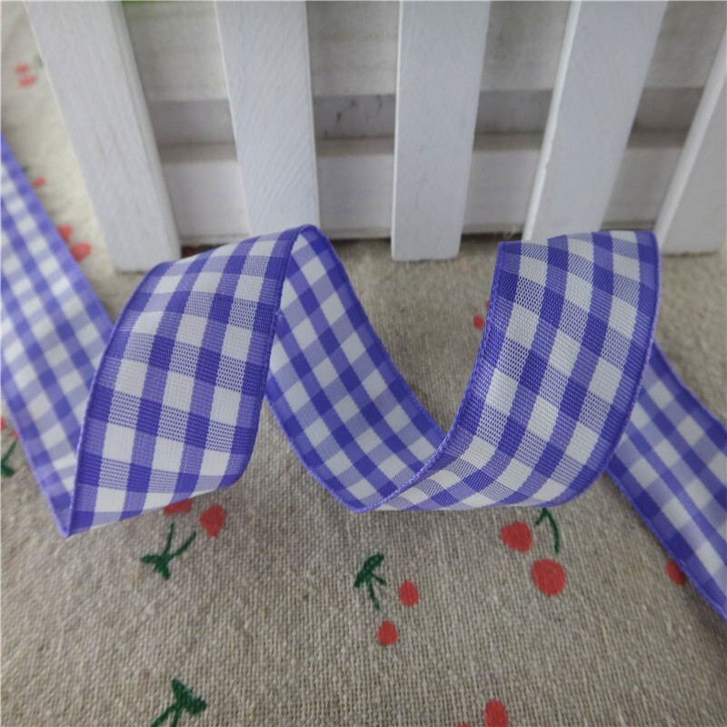 18112404, 1" 25 MM 5 Yards rešetkasta rešetkasta tiskana Grosgrain vrpce Poklon pakiranje DIY ručno rađeni materijali