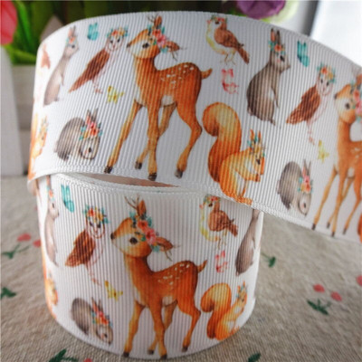 5 γιάρδες 1" 25mm, 1-1/2" 38mm ζωάκια εμπριμέ grosgrain κορδέλες DIY φιόγκοι μαλλιών χειροποίητα υλικά,M18091904