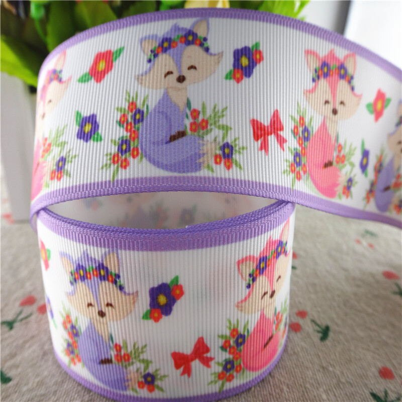 5 γιάρδες 1" 25mm, 1-1/2" 38mm ζωάκια εμπριμέ grosgrain κορδέλες DIY φιόγκοι μαλλιών χειροποίητα υλικά,M18091904