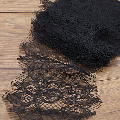 3 meetrit/partii 13cm laius mood Kvaliteetne käsitsi valmistatud DIY must ripsmete pits, pitskangas