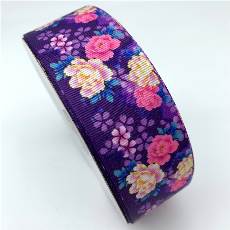 5 meetrit / partii 25 mm 38 mm grosgrain lint lillede trükkimiseks lint jõuludeks pulmakaunistuseks DIY õmbluskangas