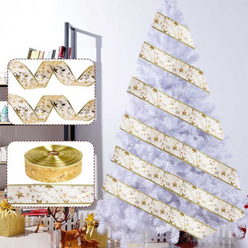 200cm x 6,3cm Χριστουγεννιάτικη κορδέλα με σύρμα κορδέλα Organza Sheer Glitter Κορδέλα για DIY Χριστουγεννιάτικο στεφάνι για διακόσμηση πάρτι