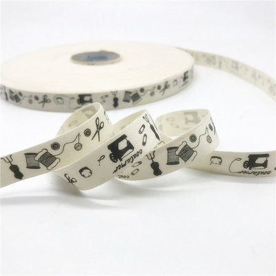 10mm 15mm 5Yards Panglică de bumbac Imprimată Instrumente de cusut Panglică Design realizat manual pentru cusut țesătură Decor de Crăciun