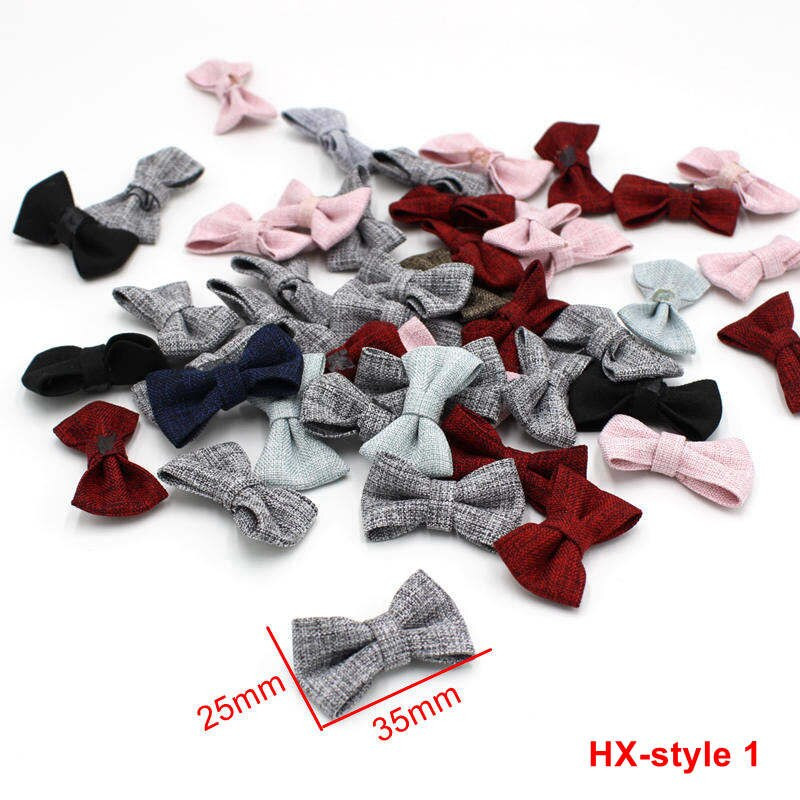 20 buc/lot 35mm * 25mm Papion cu panglica Accesorii pentru imbracaminte pentru fetita Mix de moda Papioane accesorii DIY