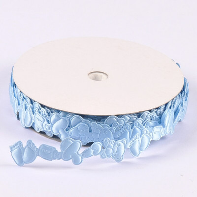 1–1,5 cm segatud roosad/sinised paelad käsitöötarbed Tikitud riidest pakkimine Kingitused beebipeokaunistused DIY õmblustarvikud