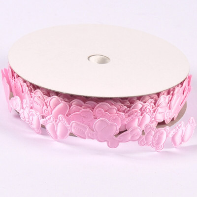 1–1,5 cm segatud roosad/sinised paelad käsitöötarbed Tikitud riidest pakkimine Kingitused beebipeokaunistused DIY õmblustarvikud