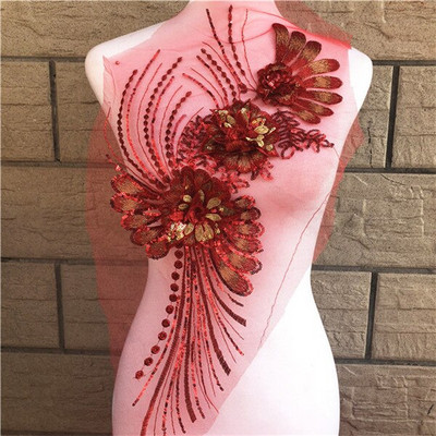 1 tk 7 värvi lillelised litrid tikandid kaelus pits, aplikatsiooniga ääriskrae pulmadeks õhtukleidi õmblemiseks isetegemise albumi plaaster