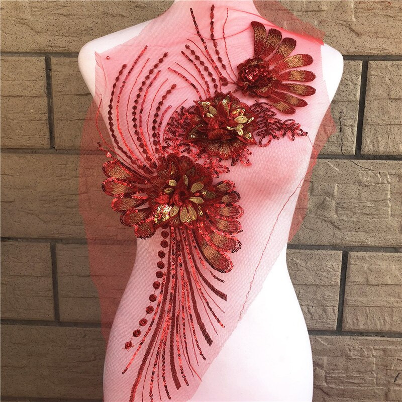 1 tk 7 värvi lillelised litrid tikandid kaelus pits, aplikatsiooniga ääriskrae pulmadeks õhtukleidi õmblemiseks isetegemise albumi plaaster