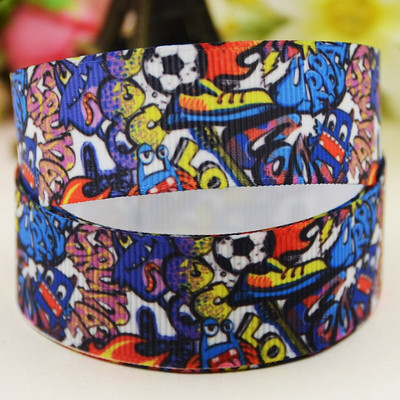 22 χιλιοστά 25 χιλιοστά 38 χιλιοστά 75 χιλιοστά Ποδοσφαιρικά κινούμενα σχέδια τυπωμένα Grosgrain Κορδέλα διακόσμηση πάρτι 10 Yards