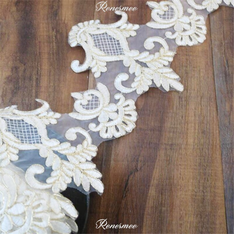 1 Yard Exquisite Gold Περίγραμμα Κορδόνι Ιβουάρ Κέντημα Δαντέλα Πολυεστέρας Παιδικό Φόρεμα Βρεφική Στολή Διακοσμητικά 16,5cm