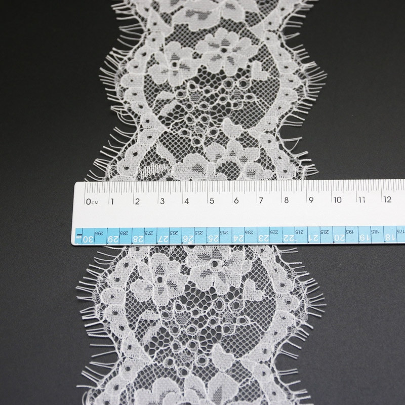 (3 metri/lot) 8cm Țesătură de dantelă albă Cusut Îmbrăcăminte Panglică Țesătură rochie de mireasă
