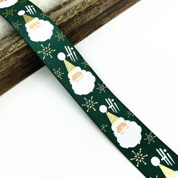 5 ярда 25 мм коледна панделка с отпечатани Дядо Коледа Grosgrain панделки за опаковане на подаръци Сватбена украса Ленти за коса Направи си сам #Ro