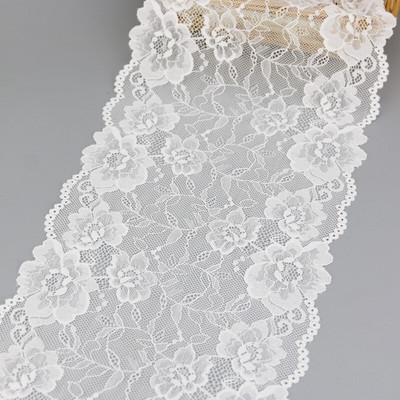 (3 metri/lot) 21 cm dantelă elastică albă Țesătură lenjerie intimă goală dantelă elastică Trim panglici DIY