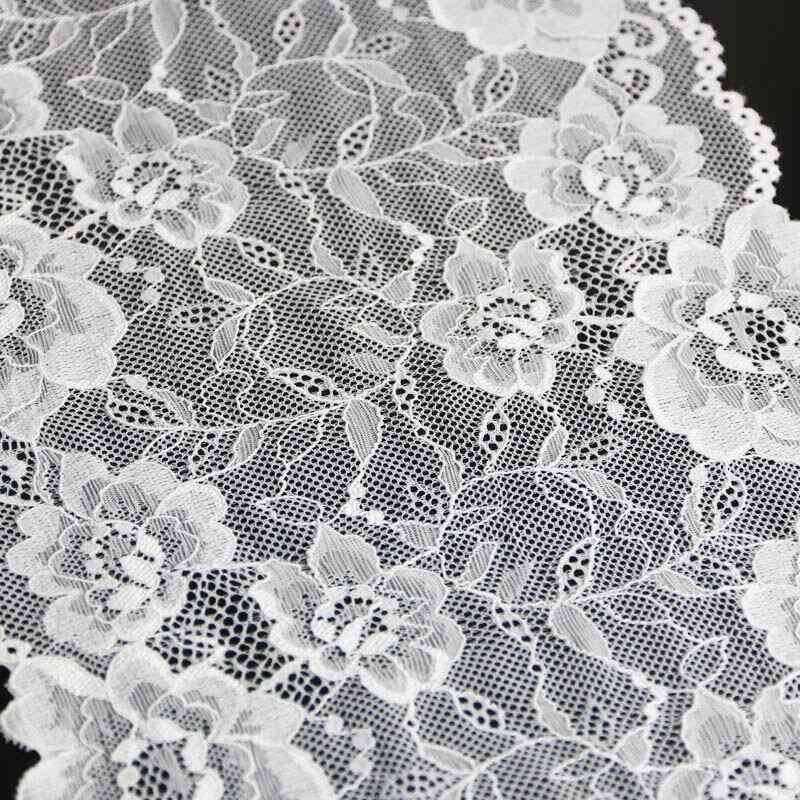 (3 metri/lot) 21 cm dantelă elastică albă Țesătură lenjerie intimă goală dantelă elastică Trim panglici DIY