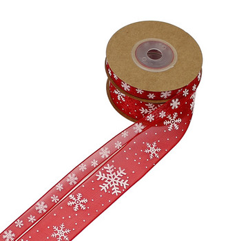 HUADODO 10mm 25mm Organza Ribbon Snowflake Χριστουγεννιάτικες κορδέλες για χειροποίητες DIY διακόσμηση συσκευασίας δώρου χονδρική 10 μέτρα/παρτ