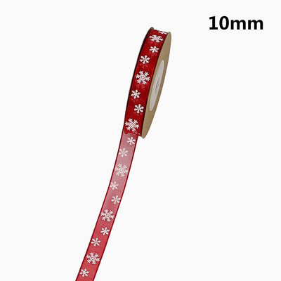 HUADODO 10mm 25mm organza szalag hópehely karácsonyi szalagok kézzel készített barkácsoláshoz Ajándékcsomagoló dekoráció nagyker 10méter/tétel