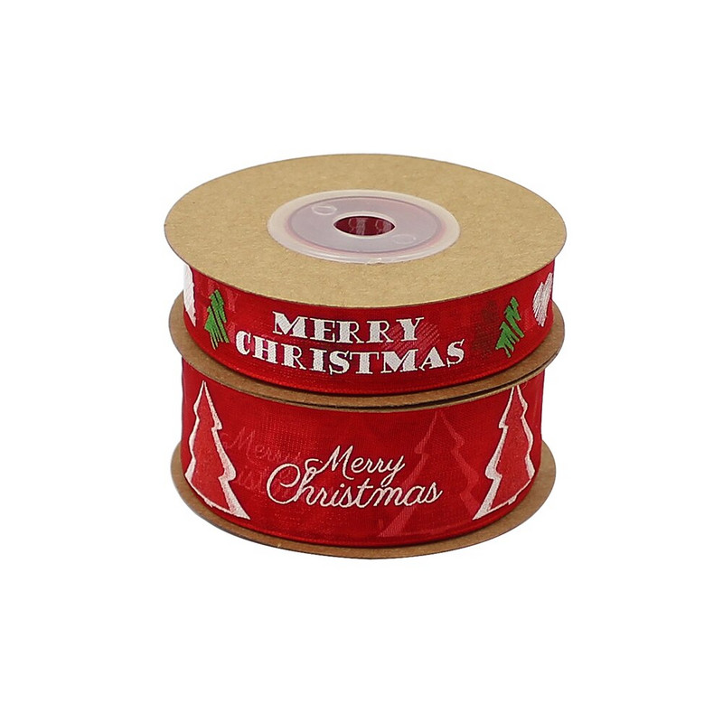 HUADODO 10mm 25mm organza szalag hópehely karácsonyi szalagok kézzel készített barkácsoláshoz Ajándékcsomagoló dekoráció nagyker 10méter/tétel