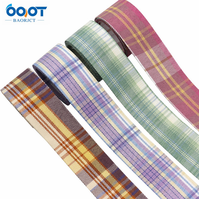 Παχύ υφασμάτινο κορδέλα διπλής όψης Lattice 5 Yards 211105-1 40mm DIY Crafts Hairclip Apparel and Sewing Decorations