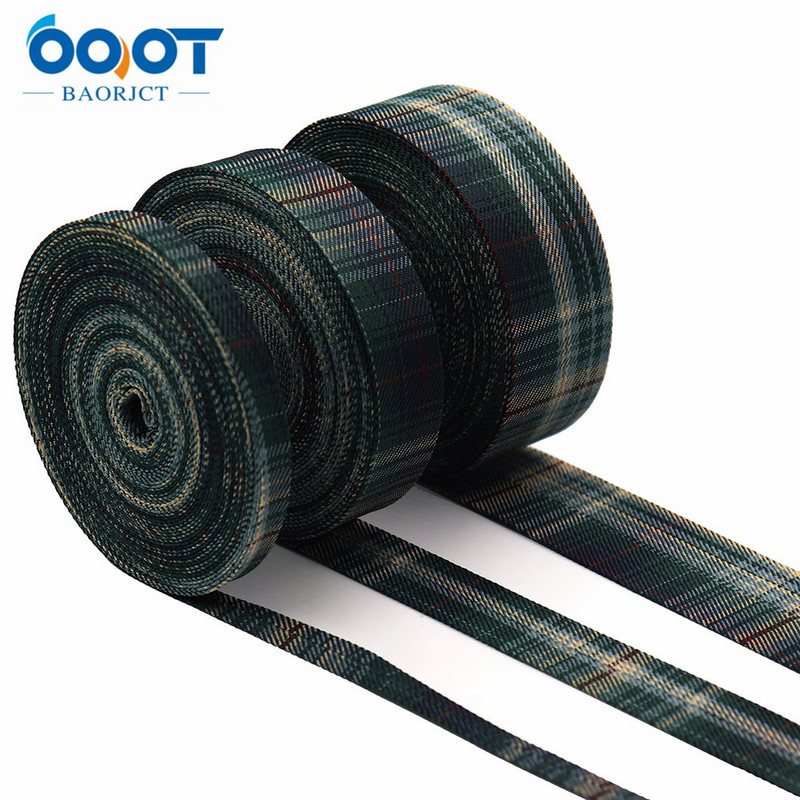 Παχύ υφασμάτινο κορδέλα διπλής όψης Lattice 5 Yards 211105-1 40mm DIY Crafts Hairclip Apparel and Sewing Decorations