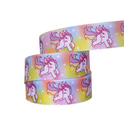1" 25MM Rainbow Unicorn otisnuta životinjska grosgrain vrpca Ukrasne vrpce za svadbene zabave DIY mašne za kosu Ručno izrađeni dodaci